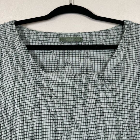 Cut Loose Textured Crinkle Wavy Pattern Blouse Boxy Fit Lagenlook Womens Size XL - Picture 2 of 6